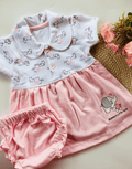 Collared Cotton Frock with Matching Undie