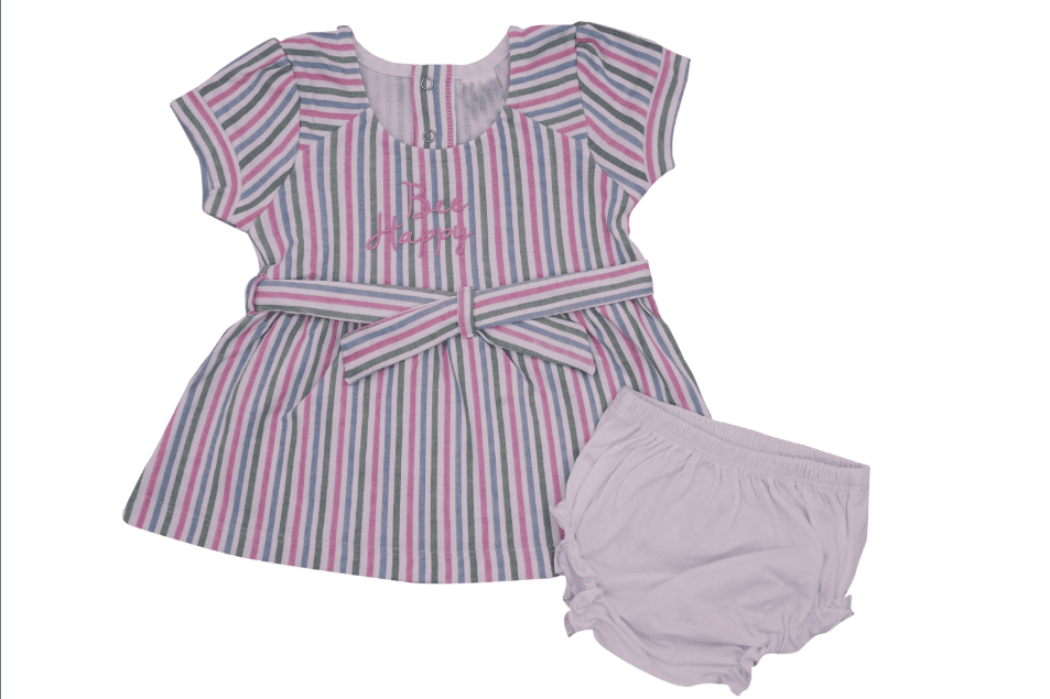 Lines Cotton Frock with Matching Undie