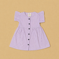 Muslin Frill Sleeve Baby Frock - Pink Stripped