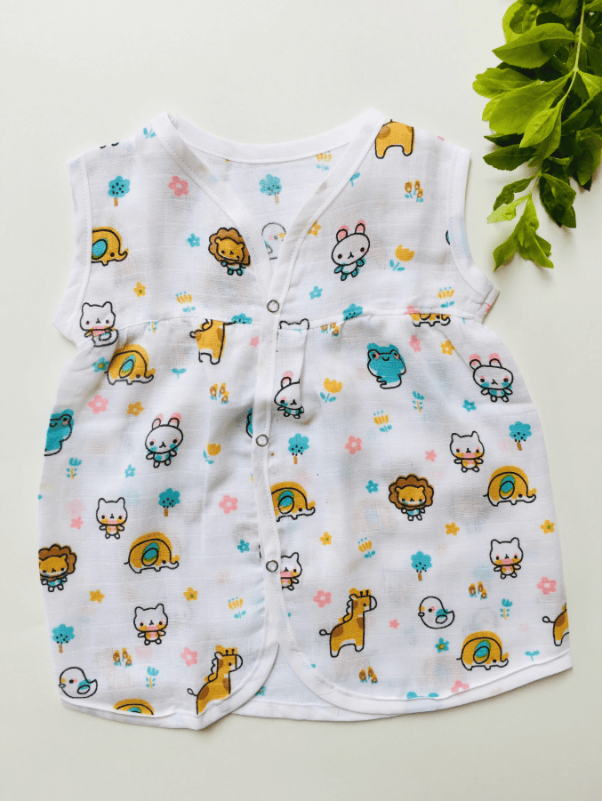 Animal Printed Muslin Frock