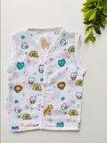 Animal Printed Muslin Sleeveless Jabla