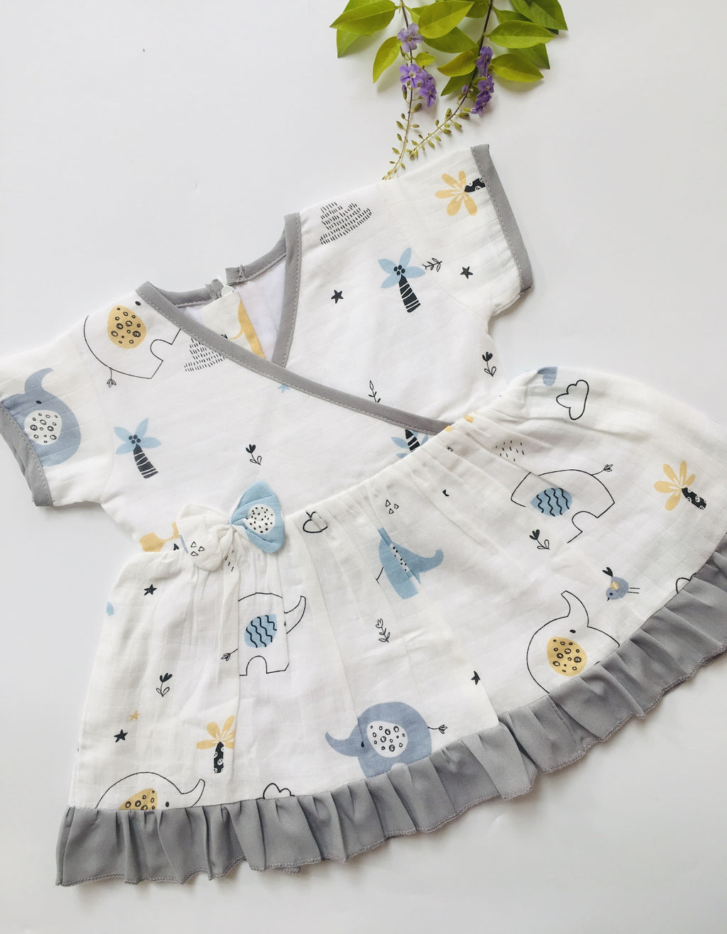 Baby ellie-Muslin Crossover frock