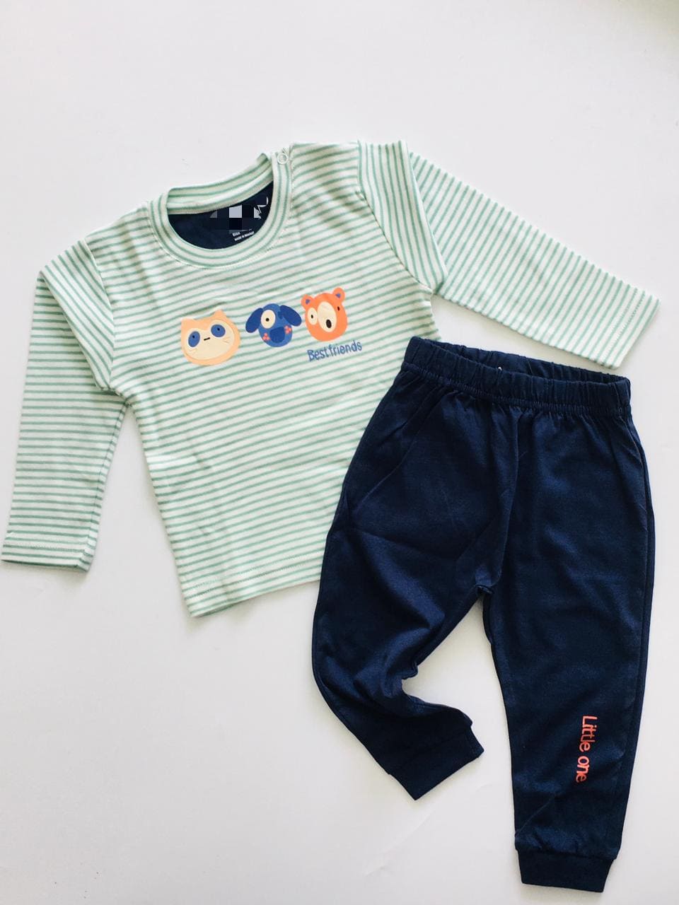 Best Friends(Green & Grey)Cotton Pyjama Set