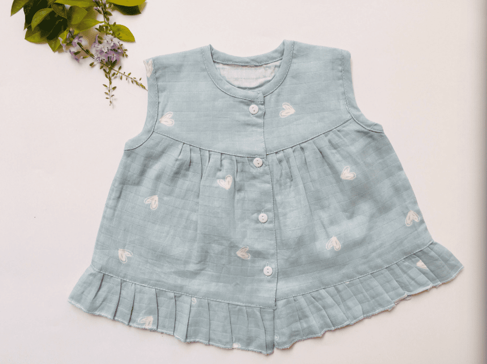 Blue - Bunny Muslin Frock