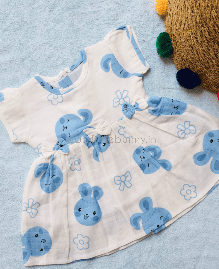 Blue Bunny Printed Muslin frock