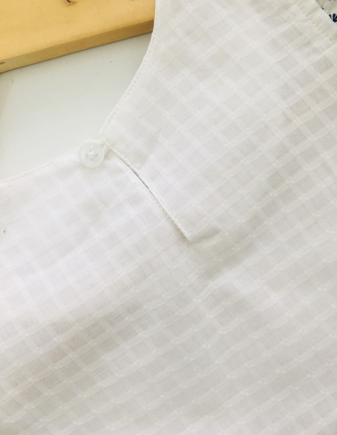 Blue Hand Frill Cotton Frock
