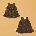 Brown - Muslin Sleeveless Frock