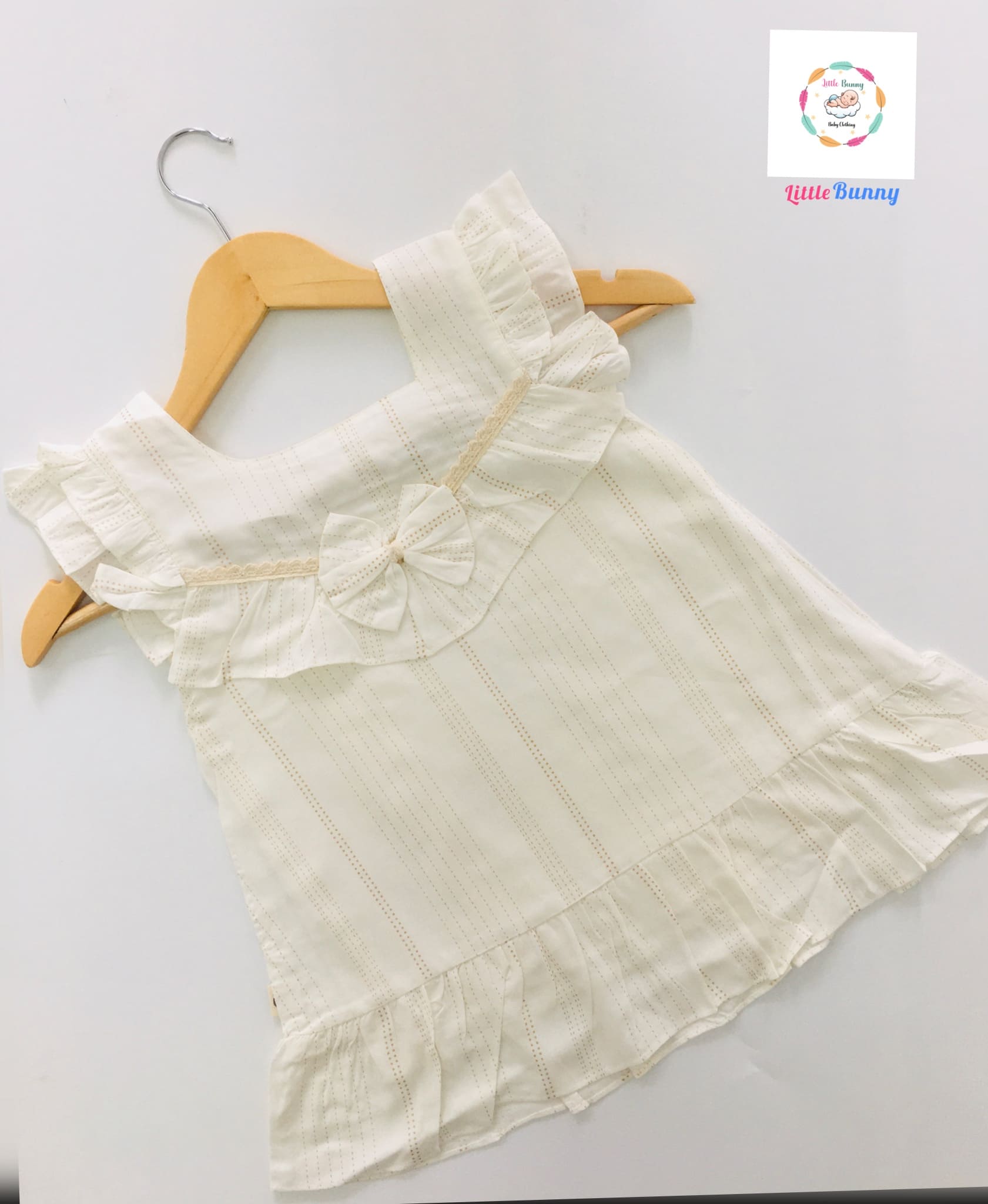 Brown Stripe Cotton Frock