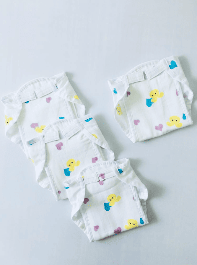 Bunny -Muslin Velcro Nappy