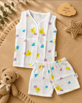 Bunny Muslin  Sleeveless Jabla with shorts