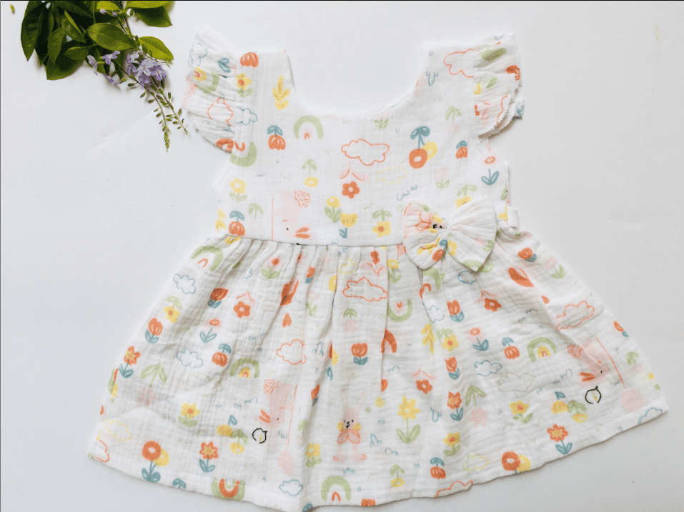 Bunny Theme Muslin Frock
