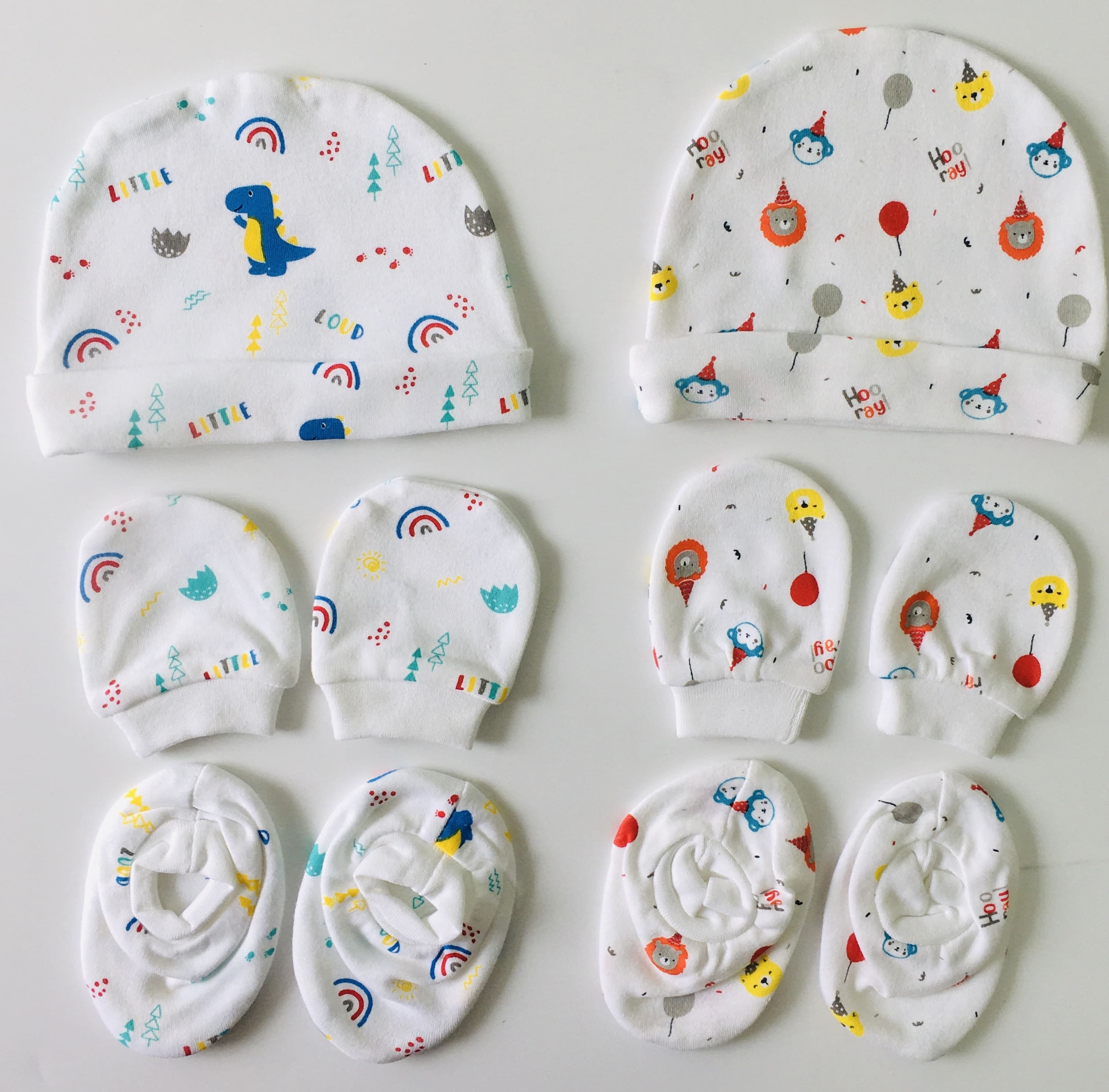 Caps Mittens and Booties-Pack of 2 - Birthday