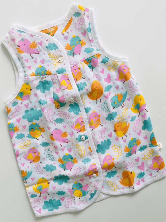 Colour Birds - Muslin Frock (Sleeveless)