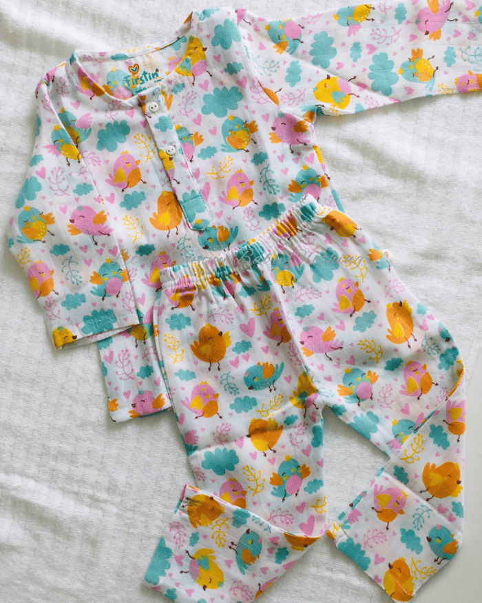 Colour Birds - Muslin Pyjama set