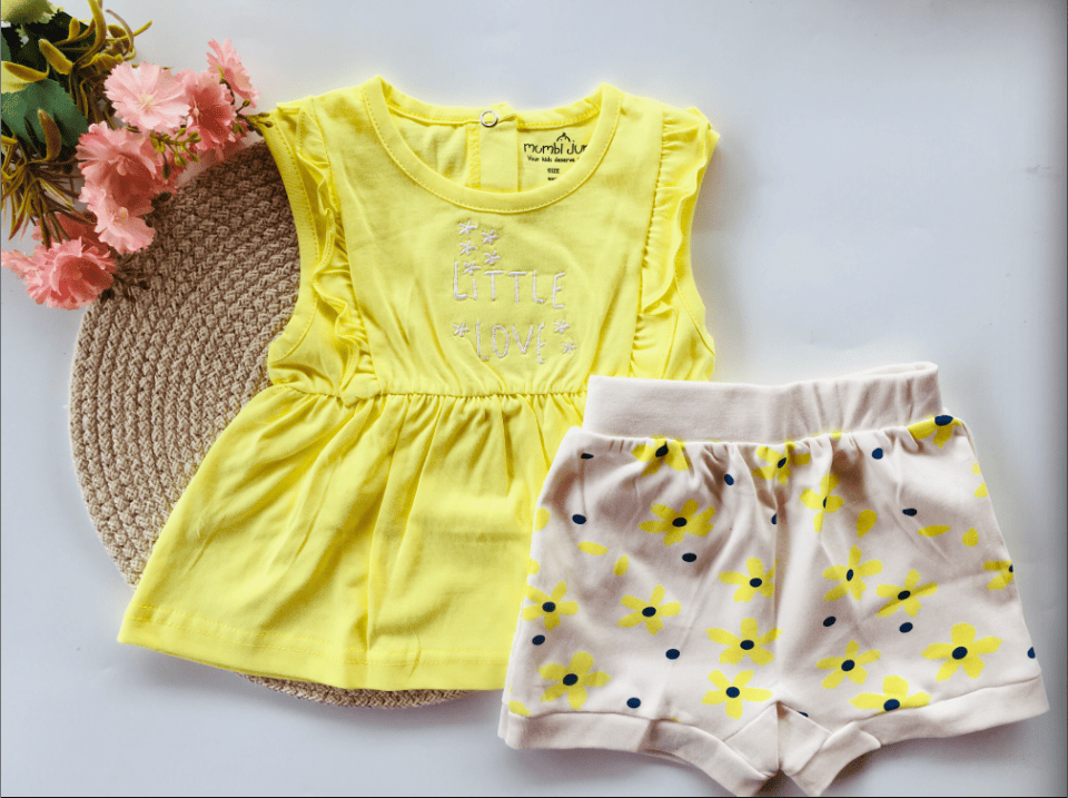 Cotton Frill Sleevless Too & Bottom