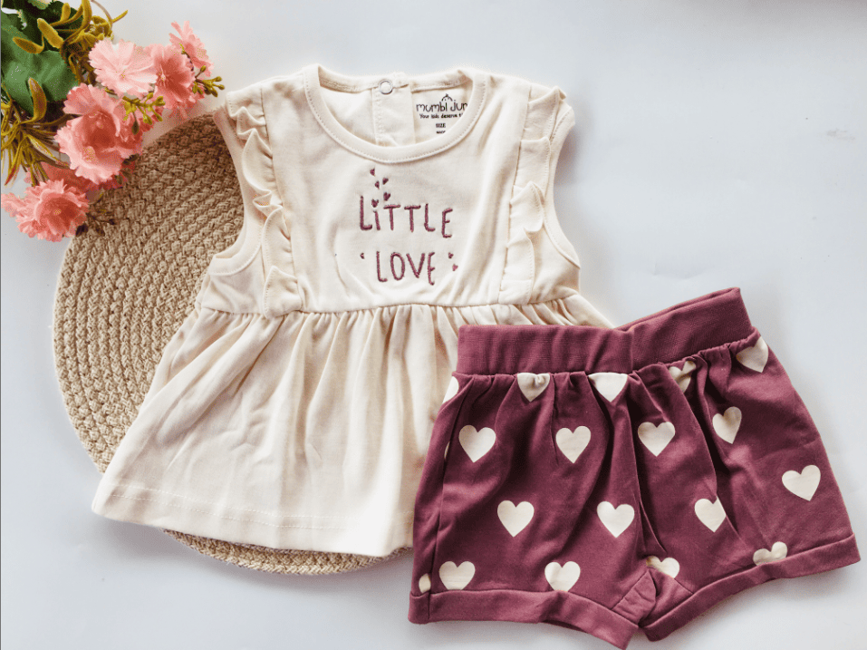 Cotton Frill Sleevless Too & Bottom