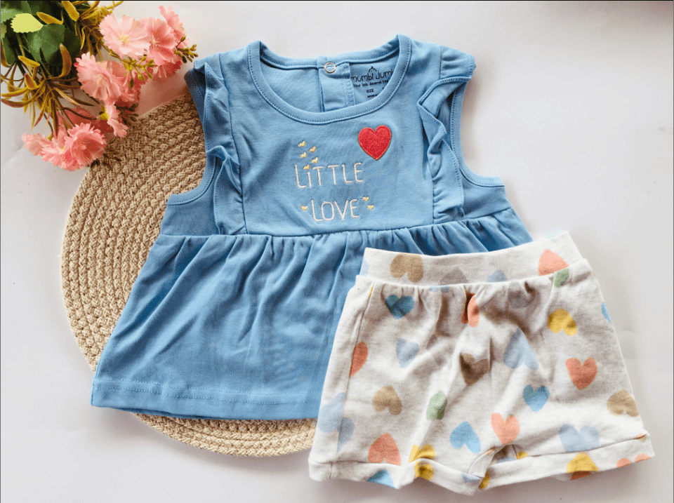 Cotton Frill Sleevless Too & Bottom