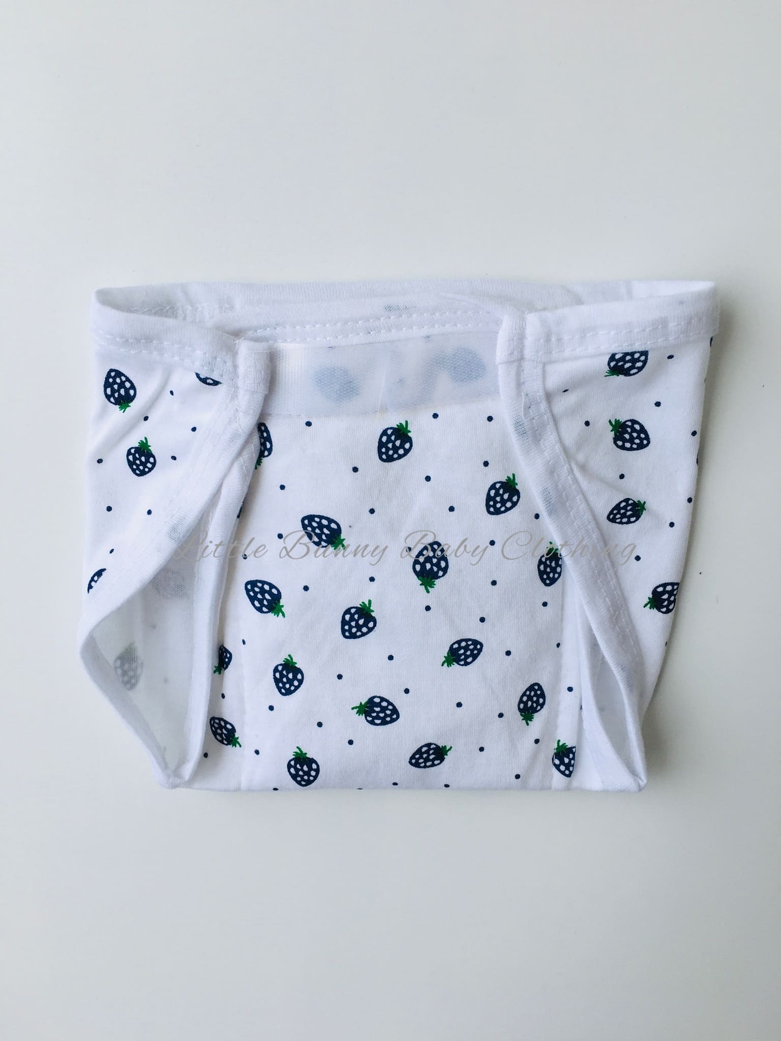 Dark Blue Strawberry Cotton Padded Nappy -Velcro type