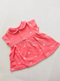 Dark Pink Flower Collared Cotton Frocks