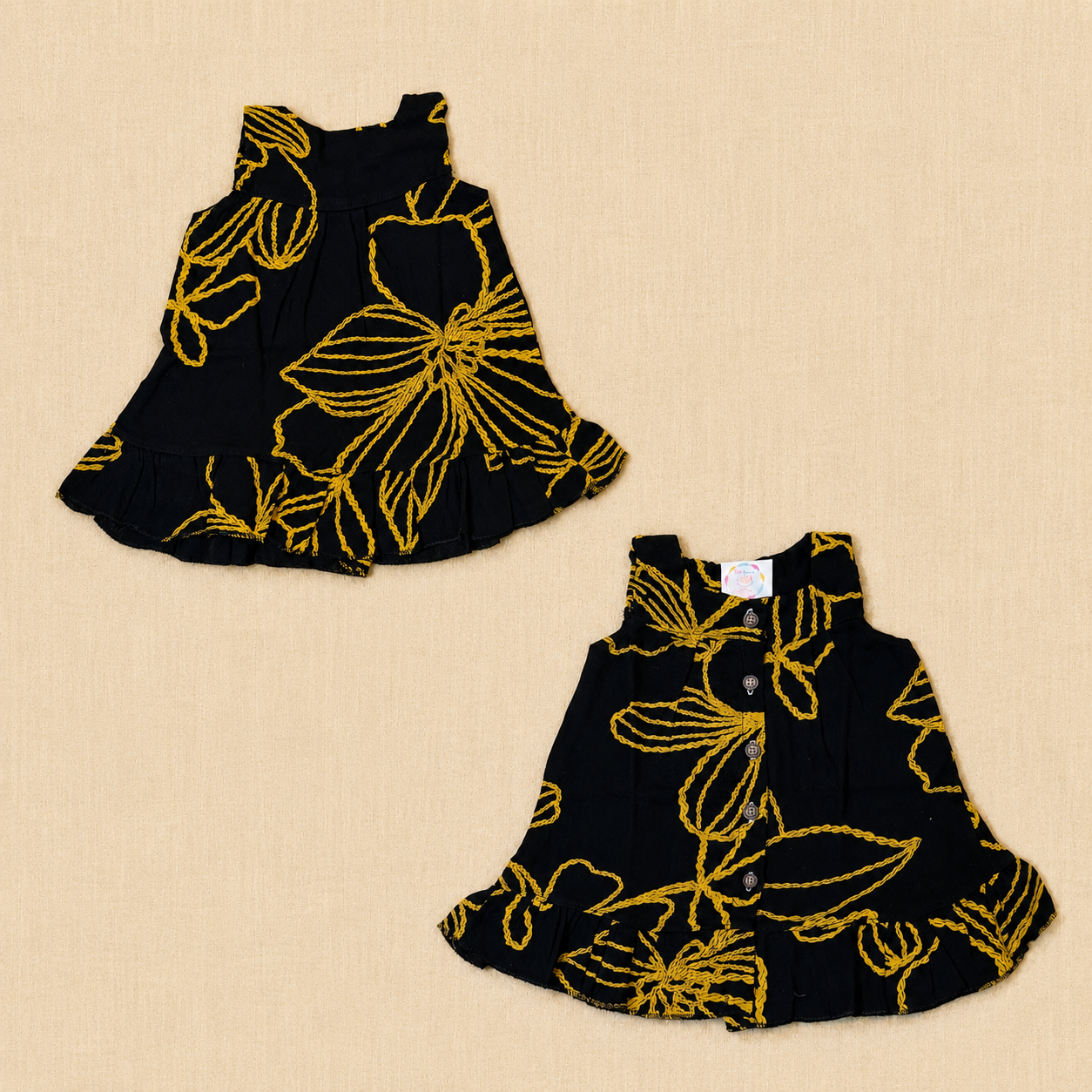 Dark Blue - Muslin Sleeveless Frock