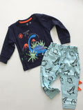 Dino(Blue & Brown)Cotton Pyjama Set