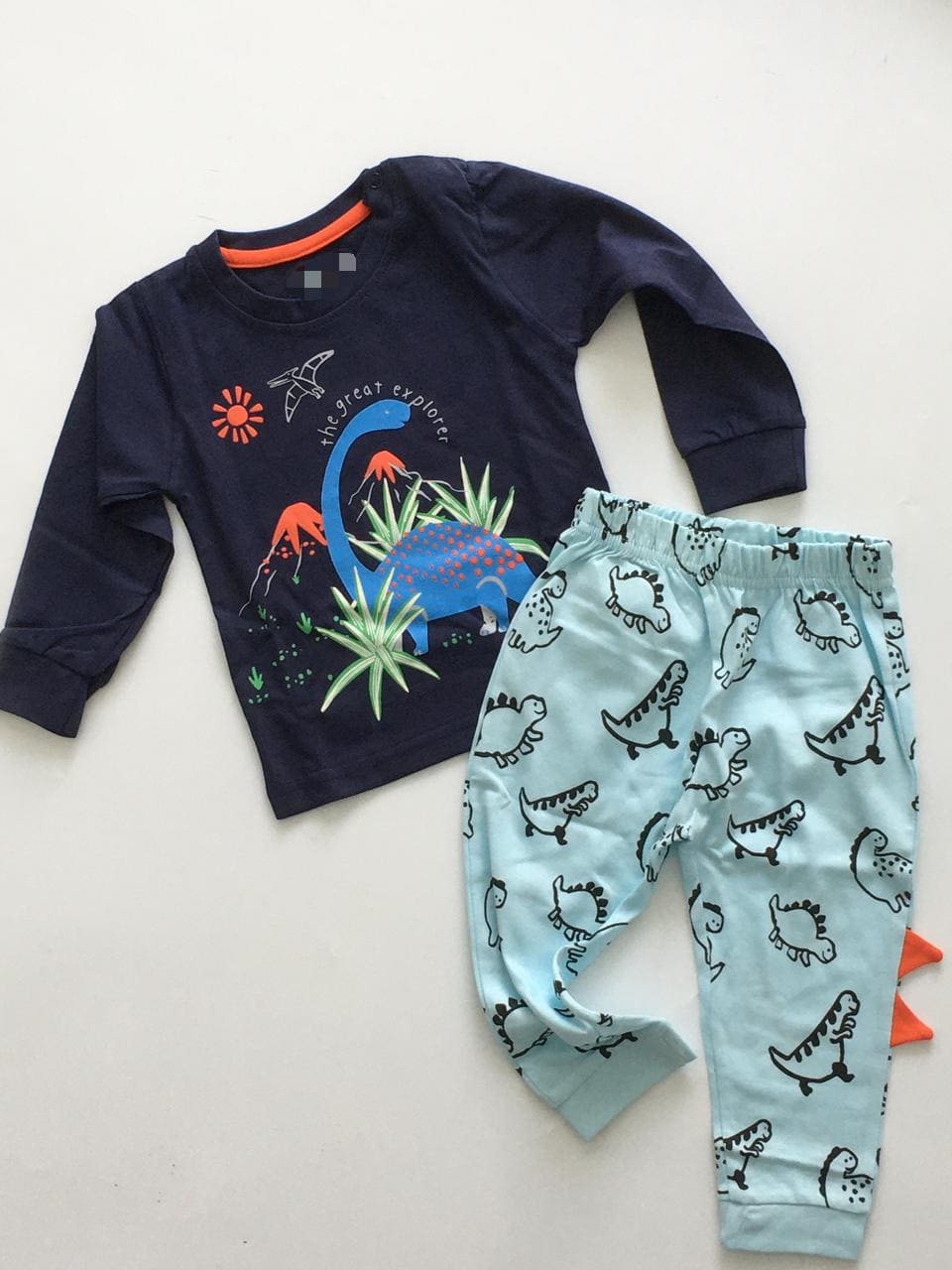 Dino(Blue & Brown)Cotton Pyjama Set