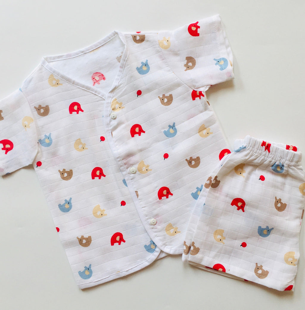 Ellie Muslin Half Sleeve Jabla with shorts