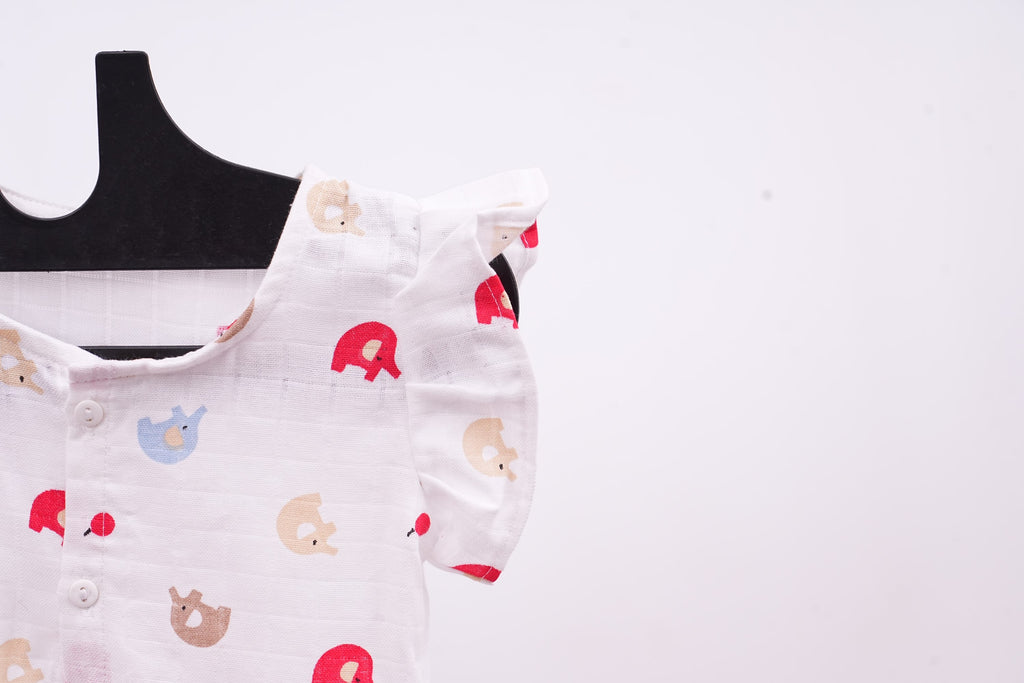Ellie Muslin Button Frill Frock