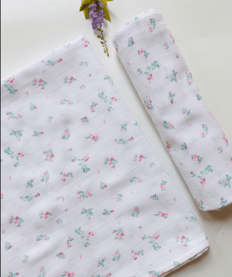 Floral Muslin Bath Towel-Large