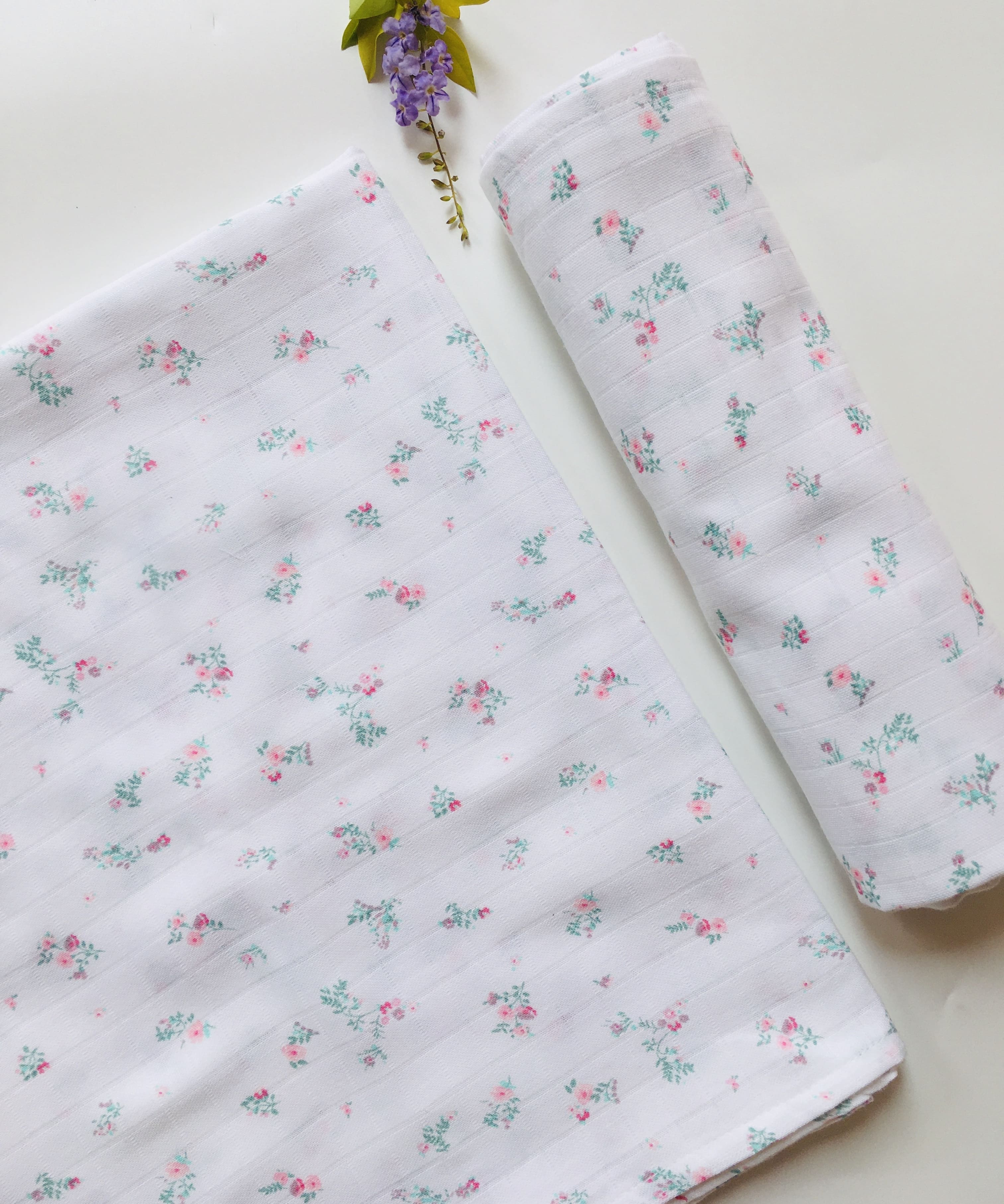 Floral Muslin Bath Towel-Small
