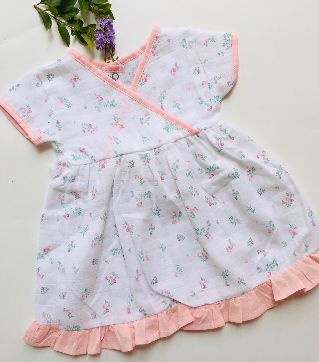 Floral -Muslin Crossover frock