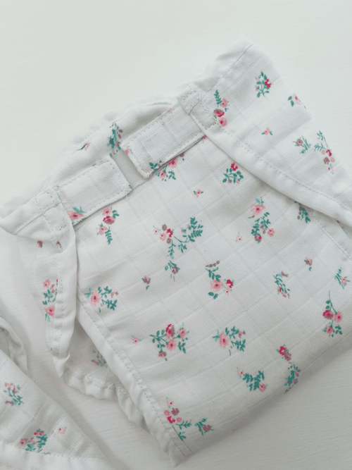 Floral -Muslin Velcro Nappy