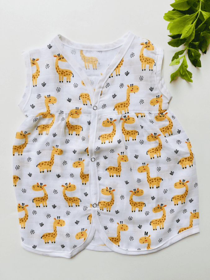 Giraffe Printed Muslin Frock