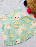 Green Bunny Muslin Frock