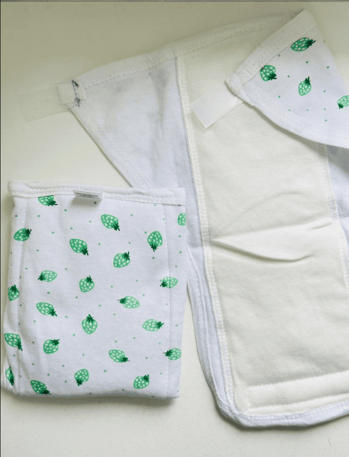 Green Strawberry Cotton Padded Nappy -Velcro type