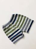 Green Stripe Cotton Shorts