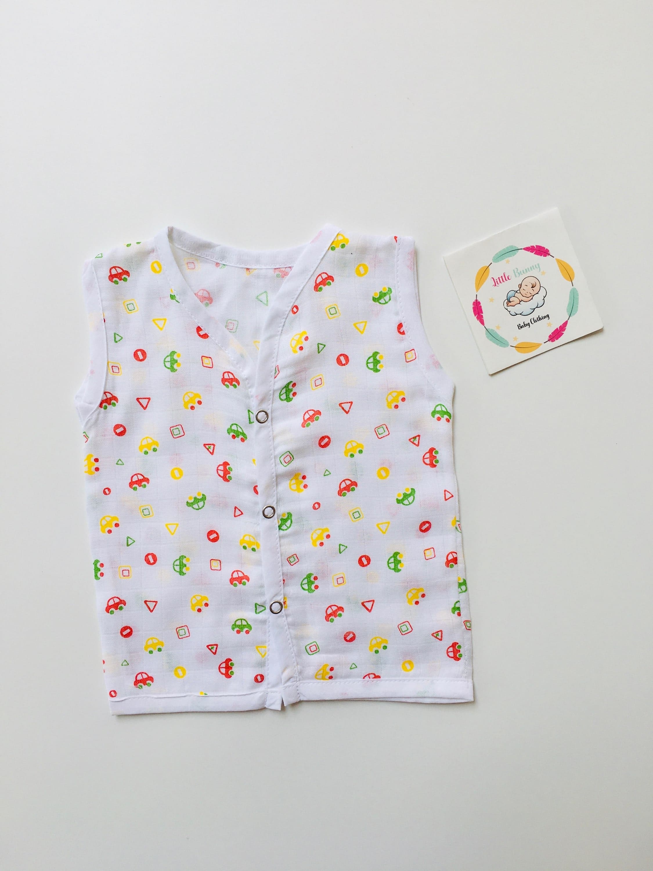 Green cars - Muslin Jabla(Sleeveless )