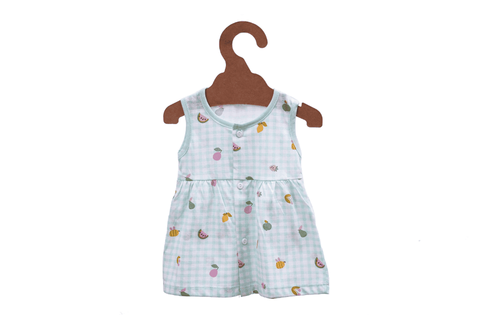 Green checked  Sleeveless Cotton Frock