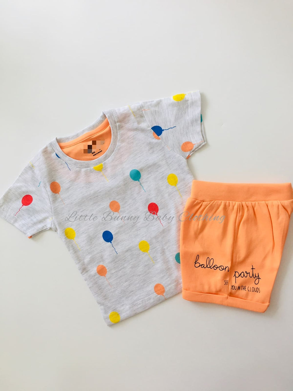 Grey Balloon Bunny Cotton set