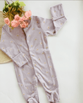 Grey Striped Cotton Bodysuit