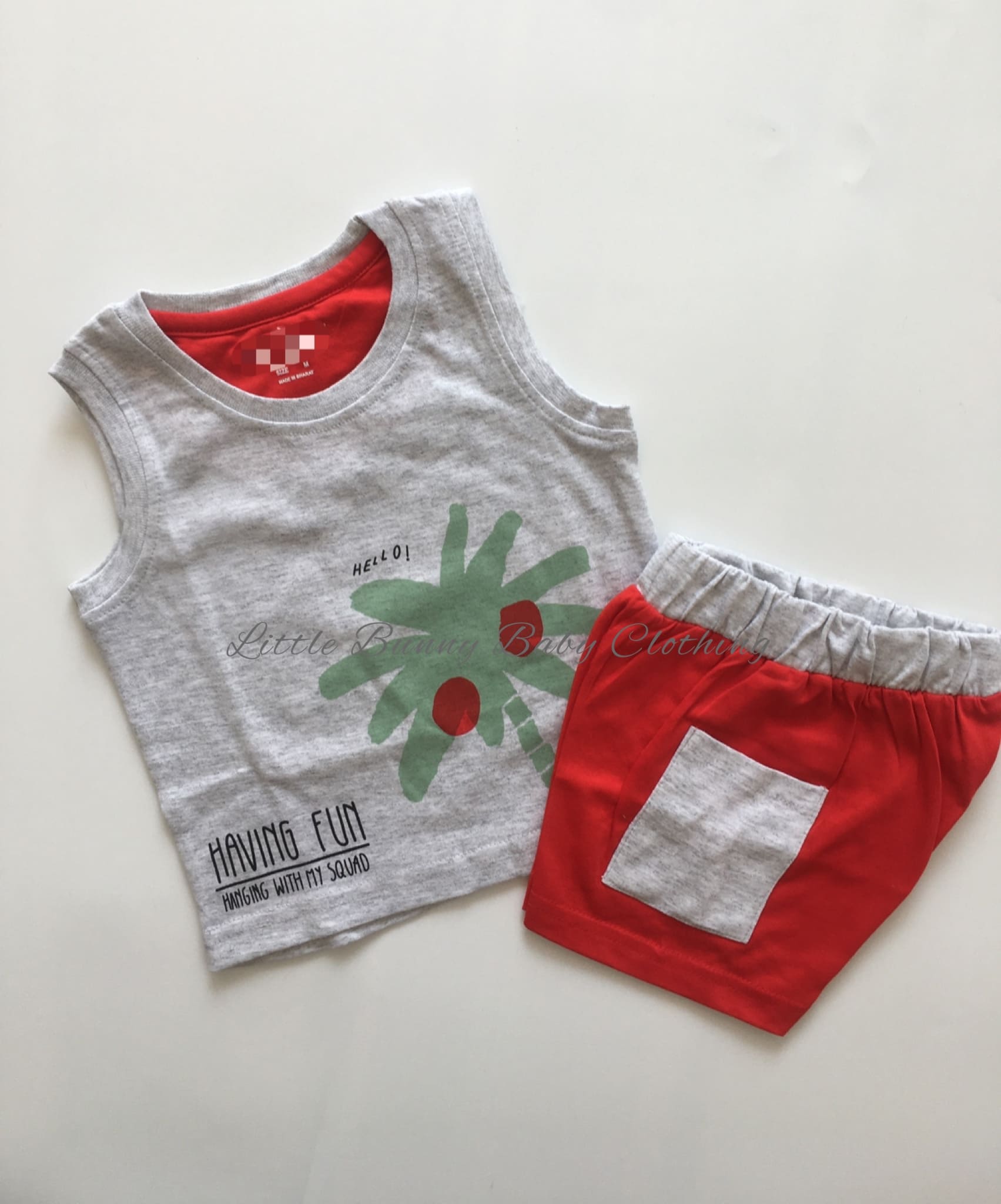 Having Fun-Sleeveless Cotton Set
