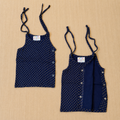 Blue Dotted - Muslin Tie Side button Jabla (New Born)