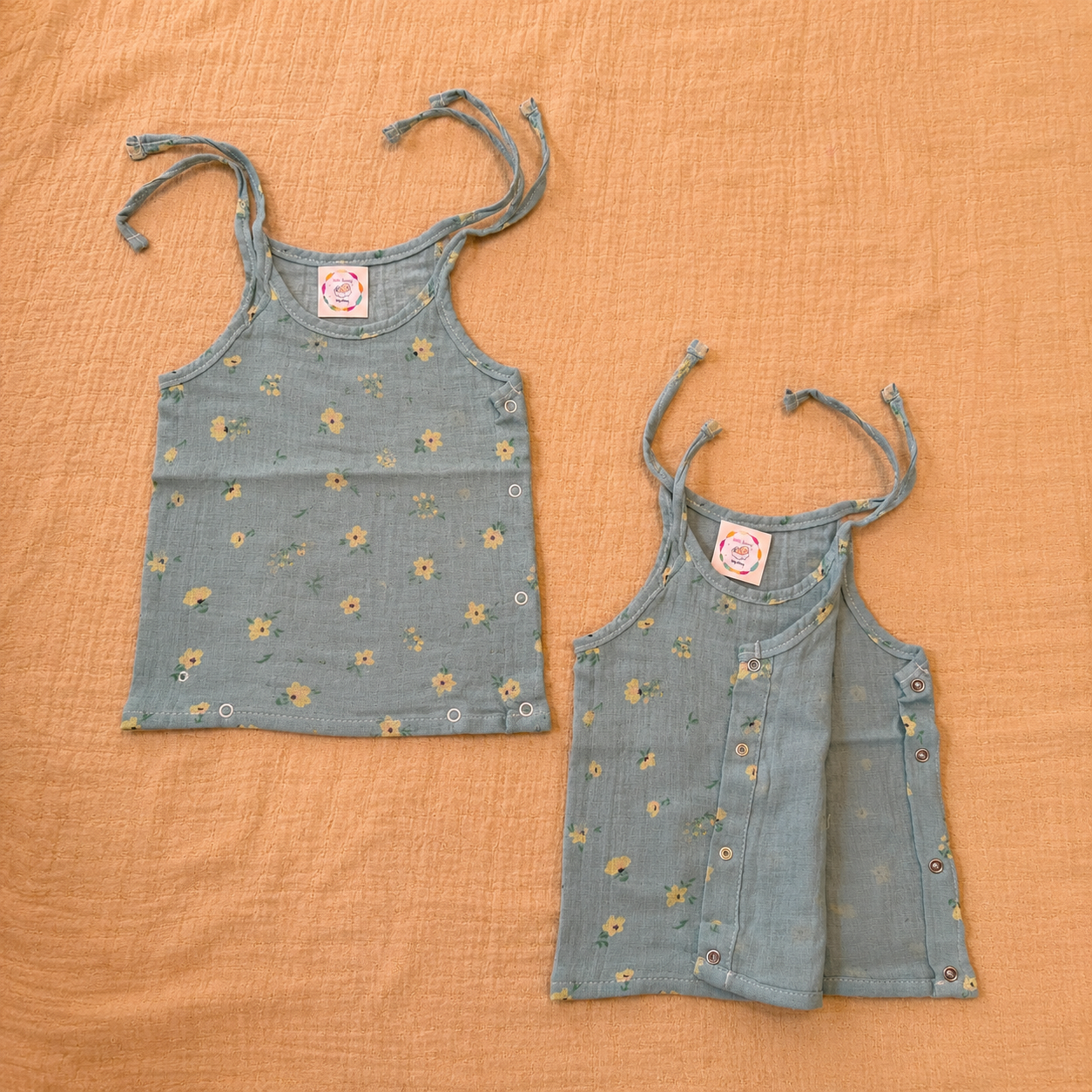 Grey - Muslin Tie Side button Jabla