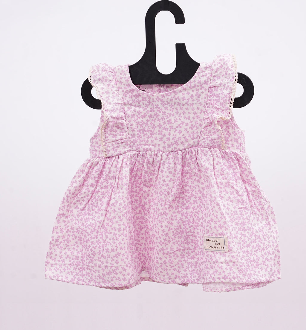 Lavender Premium Cotton Hand Frill Frock