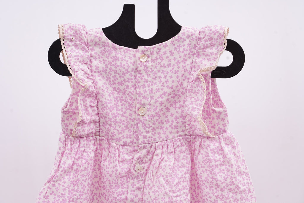 Lavender Premium Cotton Hand Frill Frock
