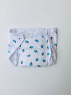 Light Blue Strawberry Cotton Padded Nappy -Velcro type