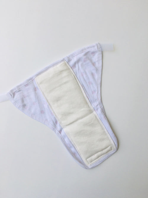 Light Blue Strawberry Cotton Padded Nappy -Velcro type
