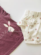 Maroon -Frill Girls Top and bottom set