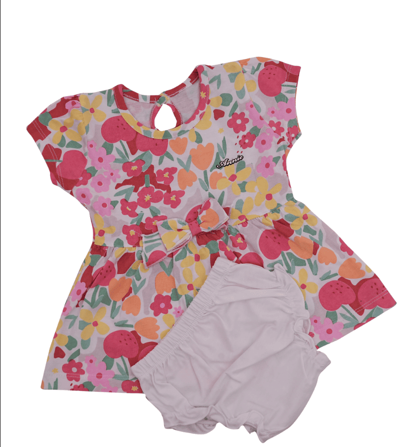 Multifloral Cotton Frock with Matching Undie