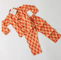 Orange Bear Cotton Nightsuit